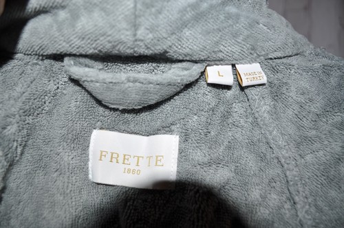 Frette Adult L Gray Belted Heavyweight terry robe 100% cotton TURKEY - Picture 11 of 12
