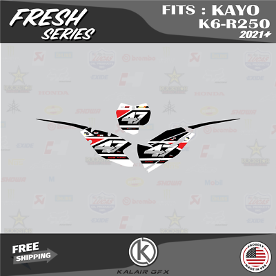 Graphics Kit for KAYO K6-R 250 Dirt Bike (2021+) Fresh Series