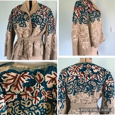 Vintage Dries Van Noten Heavily Beaded & Embroidered Hemp Kimono Jacket Fr40