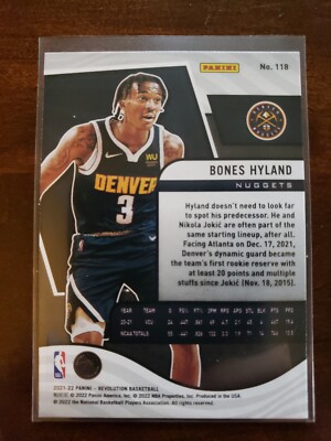 Bones Hyland 2021-22 Panini Revolution #118 RC Rookie Card Denver