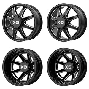 4 Xd Series Xd845 G Black Milled F R Dually Wheels 8x6 5 22x8 25 105 215 Ebay