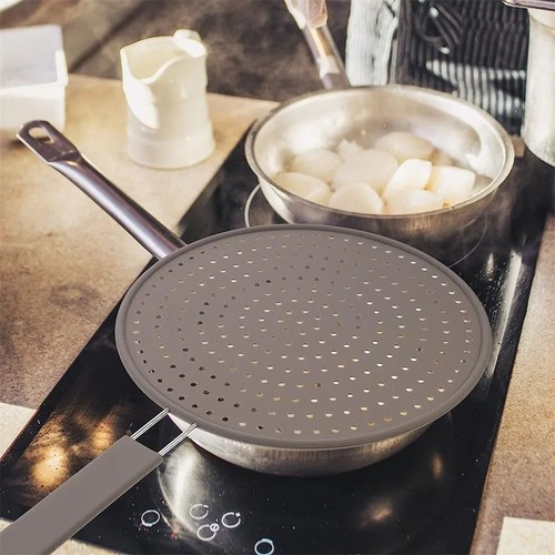 Heat-resisting Oil Splash Guard Silicone Frying Pan Lid Kitchen - Picture 9 of 14
