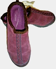 EASY SPIRIT BURGUNDY SUEDE ATHLETIC COMFRT SLIPPER SLIDES CLOGS LOAFERS 11 ELIEN