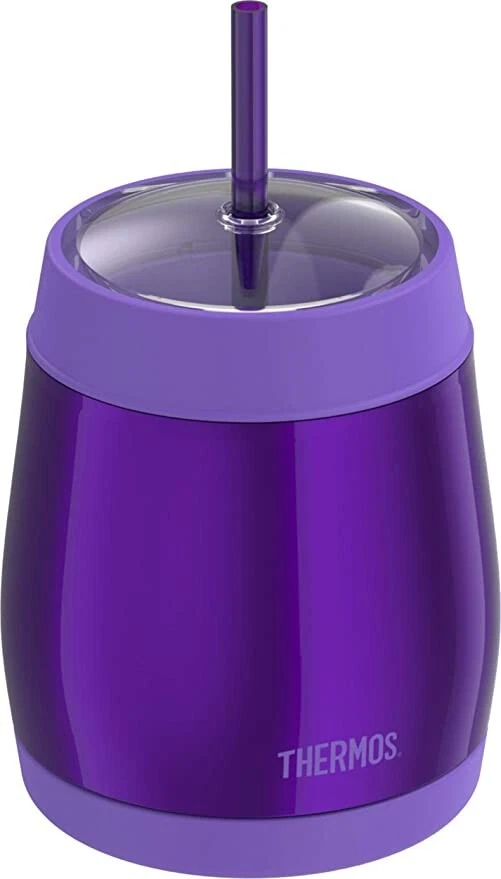 Nuevo con etiquetas Termo 16 onzas aislado al vacío taza fría, púrpura con pajita $25 2C015 Foto 2 de 2