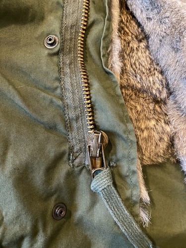 Barbed Fishtail Shell Parka Olive Echtfell Real Fur XS Made in Italy - Bild 6 von 19