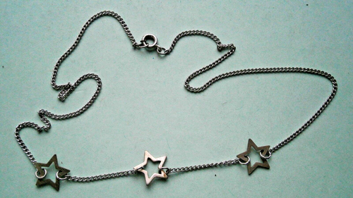 Sterling Silver Star Necklace, 15 in. long.