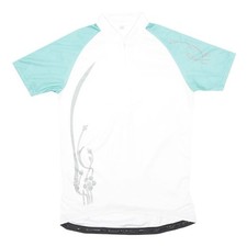 T-Shirt Homme Moderne Blanc Bleu Clair Manches Courtes Col Henley Floral S
