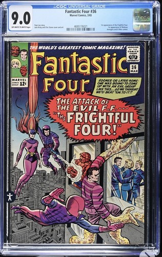 Fantastic Four #36 CGC 9.0 (Marvel, 1965) 1st App Of Medusa Frightful Four