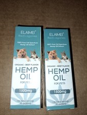 Lot Of 2 Hemp Oil Dogs Cats Anxiety Pain Stress Calming 100 Organic 30ML