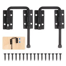2Pcs Sliding Door Loop Lock Latch, 2.36" Flexible Latch Hook Lock, Black