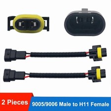2x 9005 HB3 9006 HB4 to H11 Conversion Harness Headlight Fog Plug 0.1 in Cable