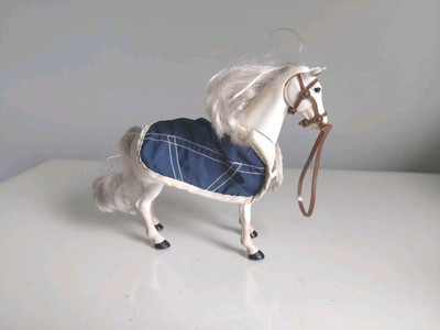 Vintage Blue Box Blue Ribbon White Horse - Head & Neck Moves With Sounds WORKS