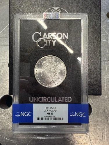 1884-CC Morgan Silver Dollar $1 Carson City GSA Hoard NGC MS63