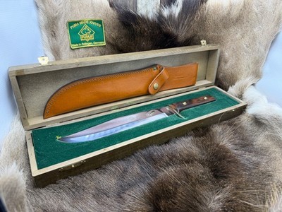 Puma 12 6356 SS Big Bowie Knife With Jacaranda Handles Leather Sheath Box Mint