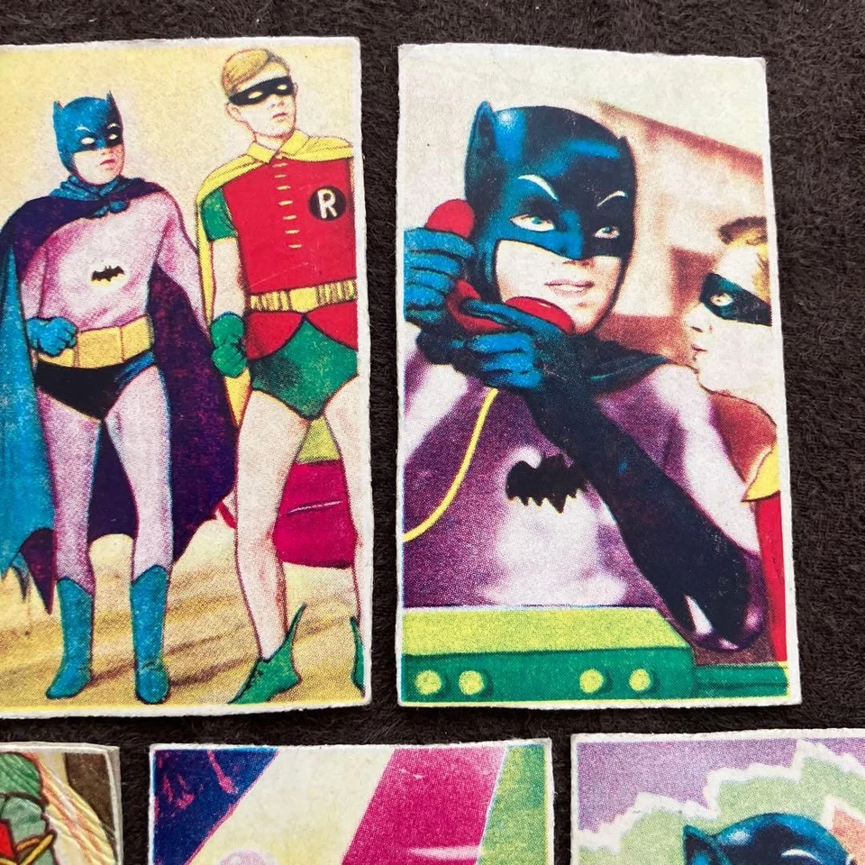 Batman Robin Vintage Menko Cards 7 Piece Lot Japan - Photo 3/4