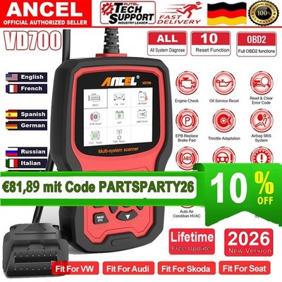 2026 Ancel Pro Profi KFZ Diagnosegerät Auto OBD2 Scanner EPB DPF Für VAG VW Audi