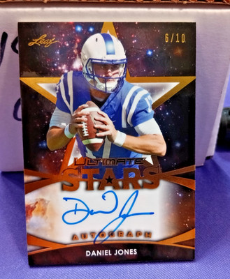 2019  LEAF DANIEL JONES ULTIMATE STARS AUTO AUTOGRAPH #6/10 RC NRMT-MT OR BET