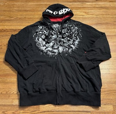 Ecko X The Warriors Y2K Movie Collage Black Full Zip Size 3XL Jacket Hooded
