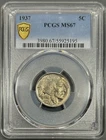1937 PCGS MS67 Buffalo Nickel 5c - Lustrous PQ
