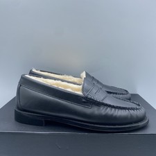 G.H. Bass Whitney Cozy Weejuns Black Loafer Women 5M Leather Shearling NWB