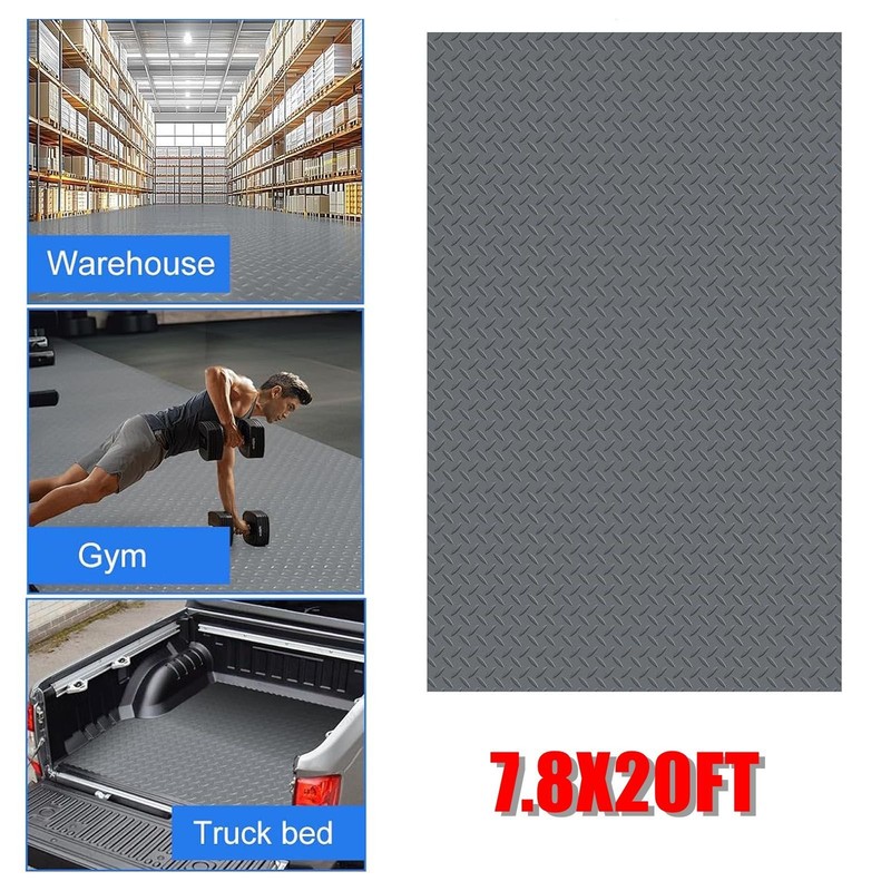 7.8X20FT Garage Floor Mat 2.8mm Thickness Rubber Garage Flooring Roll