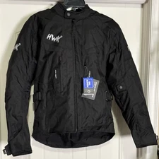 HWK Women's Size Large Motorcycle Jacket All Black w/ CE Armor & Cordura Fabric
