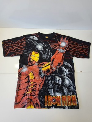 Iron Man Marvel Shirt Mens XL AOP All Over Print Comic Book Tony Stark Bootleg