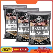 3 Pack Pit Boss 100% Natural Hardwood Competition Blend BBQ Grilling Pellet 40lb