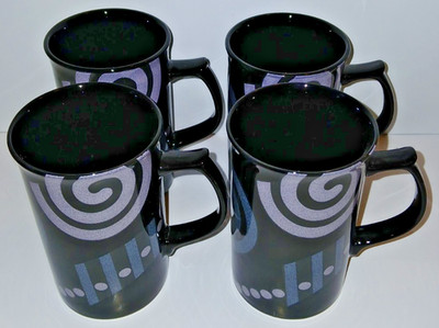 Mikasa Intaglio CAC66 BIX 4-Piece Cappuccino Mug 4 3/4  Designed By John Bergen