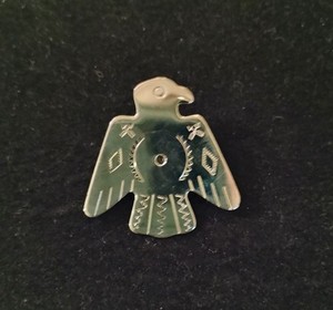 Vintage Silver Tone Thunder Bird Eagle Bolo Tie W/Design