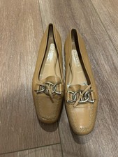 Prada Loafers with Chain Detail Tan Silver Chain Accent Size EU38.5/US 8