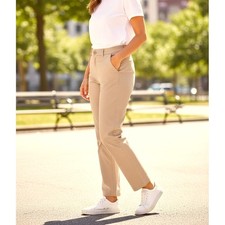 Talbots sz 14 Petite Stretch soft Straight Leg Casual Pants Khaki light tan