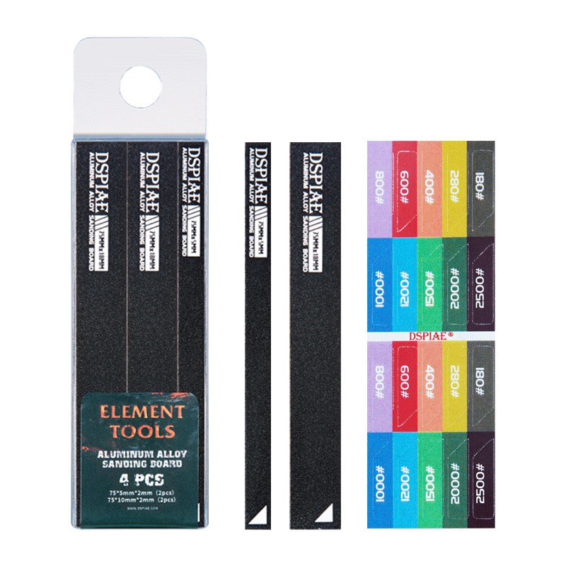 DSPIAE - Aluminum Alloy Sanding Board (Black) 4pcs - AS-BK15
