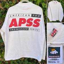 Vintage American Pro Snowboard Series APSS Long Sleeve T Shirt Cotton Deluxe L
