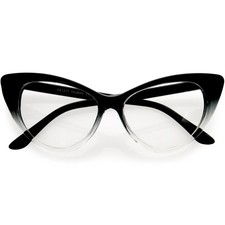 1950s Vintage Mod Cat Eye Clear Lens Glasses