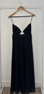 Love Republic Black Midi Dress Size L (RU 46) Strappy Cut Out Evening NWT