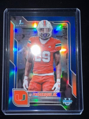 2025 Bowman Chrome Football - OJ Frederique Jr. #92 Blue Refractor /150