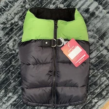 Large Gooby Puffer Vest Dog Jacket Warm Zip Up Vest Fleece Jacket D Ring Leash