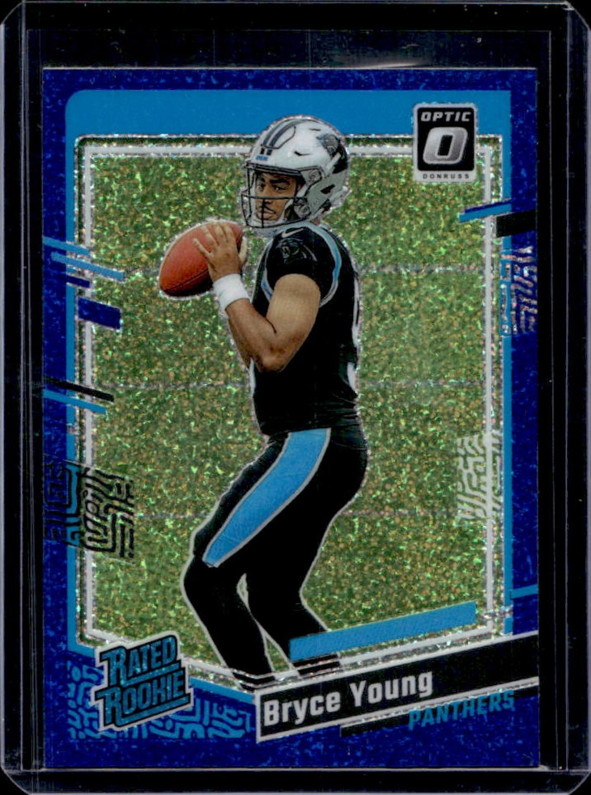 2023 Donruss Optic Bryce Young Blue Glitter Prizm Rated Rookie #213 Panthers