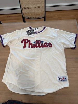 Phillies Jimmy Rollins Off White Cream Jersey Men s XXL