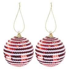 Christmas Bauble Decoration Hanging Tree 2 2 piece 6. Set Red