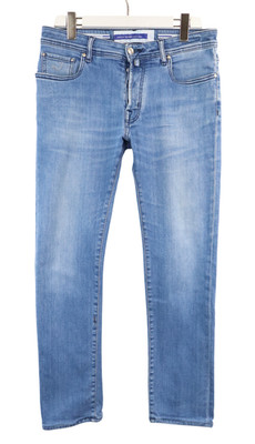 JACOB COHEN Bard Jeans Herren W33 Blau Stretch Denim Zip Fly