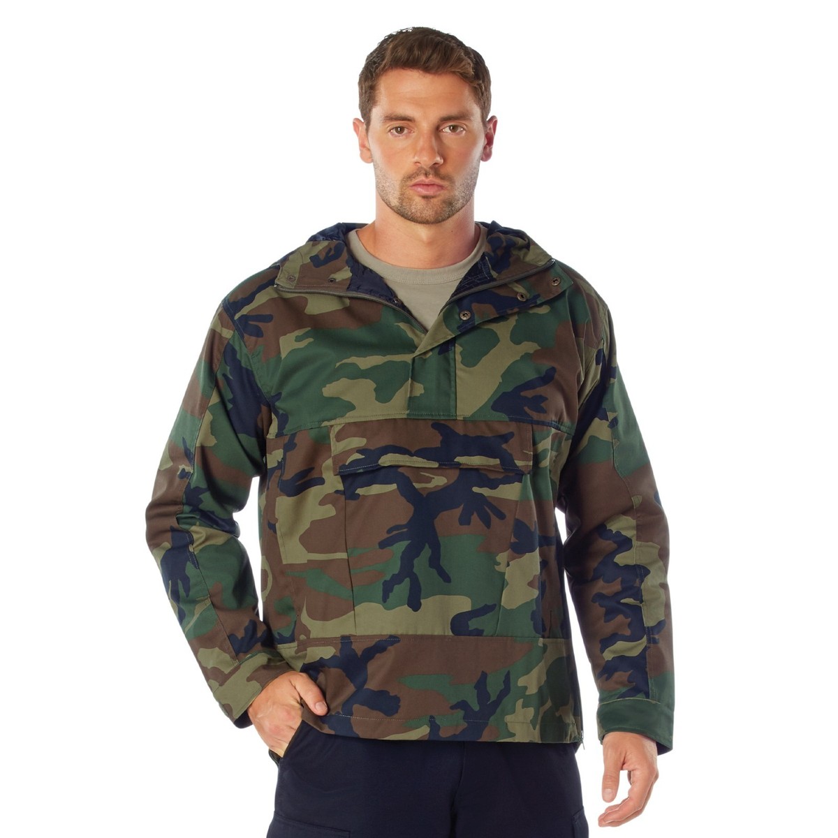 Camo Anorak Hoodie Parka Army Tactical Large Pocket Rain Rugged
