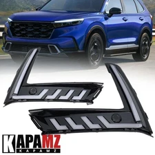 Pair Honda CR-V CRV 2023 2024 2025 LED DRL Fog Light Amber Signal W/ Sensor Hole