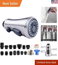 Versatile 3-Function Kitchen Faucet Spray Head with 15 Adapters - Easy Install