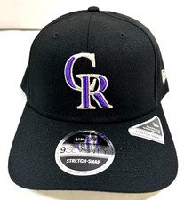 Colorado Rockies MLB NE Stretch-Snap Snapback Hat~ Black/Silver/Purple