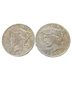 Lot of (2) 1935-S Peace Silver Dollars - San Francisco - AU Details & XF