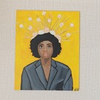Original Female Portrait Painting Modern Figurative Art 8x10 Acrylic — photo 1