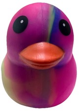   Sunny Days Jumbo Pink Swirl Squeezy Duck   Tie-Dye Squishy Stress Relief   