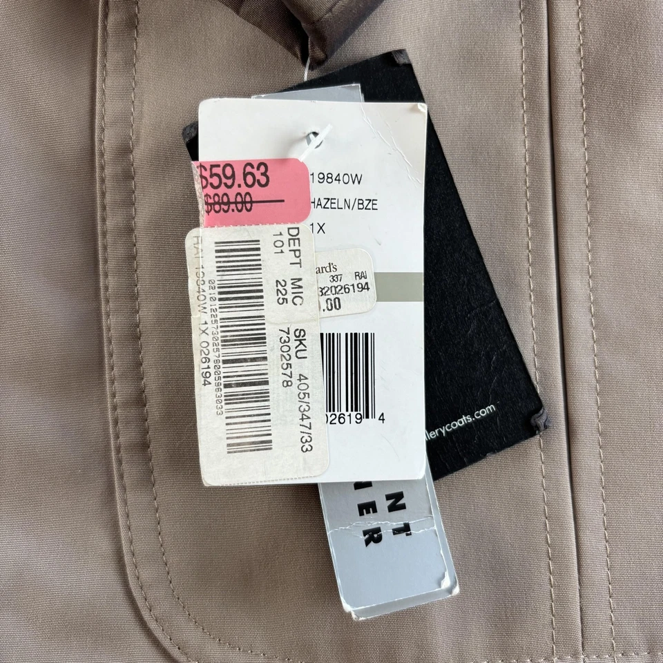 Gallery Mujer Chaqueta Mujer 1X Bronceado Capucha Repelente al Agua Forro Extraíble Abrigo Foto 3 de 4